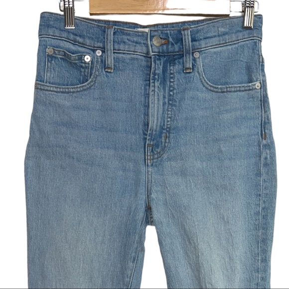 MADEWELL THE PERFECT VINTAGE HIGH RISE JEANS DISTRESSED RAW HEM SIZE 27 - Picture 3 of 15